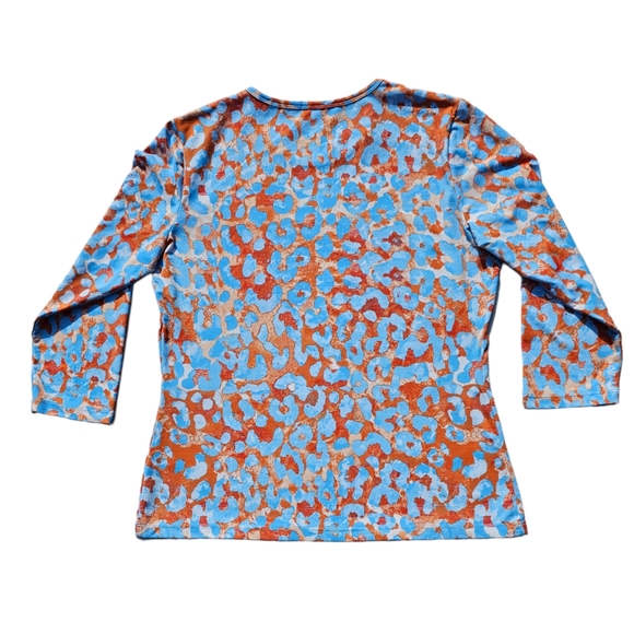 J. McLaughlin Animal Print Top Three Quarter Sleeve, NWOT - Picture 2 of 5